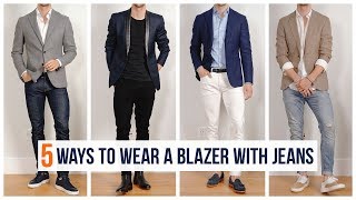 How to Wear A Blazer With Jeans  Casual Men’s Fashion  Spring Outfit Inspiration [upl. by Popele]