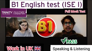 B1 English Test Trinity College London  ISE I B1 Speaking amp Listening Test Full Test  UKVI [upl. by Nirehs]