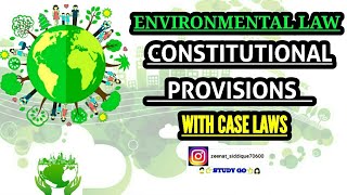 CONSTITUTIONAL PROVISION FOR ENVIRONMENT PROTECTION IN INDIA IN HINDI  ENVIRONMENT Protection [upl. by Dania]