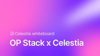 OP Stack x Celestia Celestia whiteboard [upl. by Nylissej]