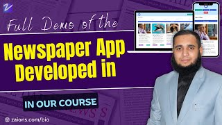 Full Demo of the Newspaper App Developed in Our Course  UrduHindi  Zaions [upl. by Lyram]