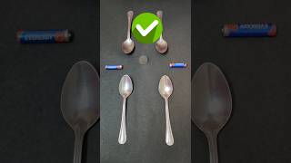 Battery Coin and Spoon Experiment ♥️ shorts experiment science [upl. by Nitsa]