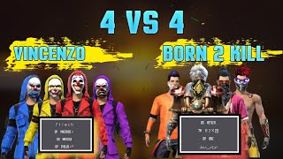 Vincenzo Syblus vs B2k Bnl  4 vs 4 Clash squad  Free fire Worlds best Match ever [upl. by Kermie570]