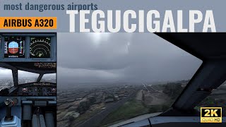 Dangerous and amazing Toncontín MHTG airport in a storm  Airbus A320  Flight Simulator 2020 [upl. by Wagstaff]