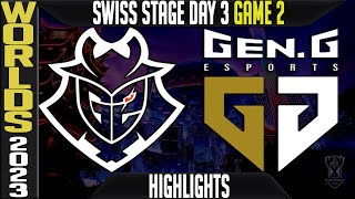 G2 vs GEN Highlights Game 2  Worlds 2023 Swiss Stage Day 3 Round 3  G2 Esports vs GENG G2 [upl. by Phalan]