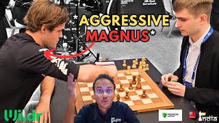 What an attacking game by Magnus Carlsen  Carlsen vs Sarana  World Blitz 2023 [upl. by Asuncion]