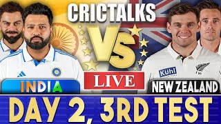 Live IND Vs NZ Day 2  3rd Test  Live Scores amp Commentary  India vs New Zealand  Last 15 [upl. by Cody]