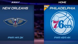 New Orleans Pelicans vs Philadelphia 76ers  Plasma Quartz Tourneys Semi Finals Gm 1  NBA 2K Mobile [upl. by Bray]