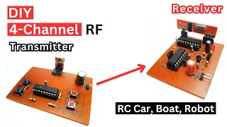 DIY 4Channel RF Transmitter amp Receiver For RC Car Robot [upl. by Thomasa]