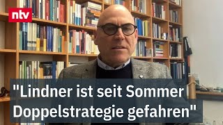 quotLindner ist seit Sommer Doppelstrategie gefahrenquot  Schröder analysiert Regierungskrise  ntv [upl. by Gerda]