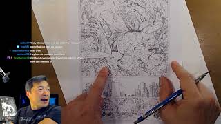 Drawing a page of comics featuring Superman Art Stream with Jim Lee [upl. by Eahcim]