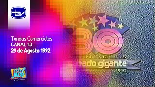 Tandas Comerciales Canal 13 29 de Agosto 1992 [upl. by Anilegna236]