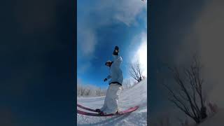 How smooth it is Miss freshies skiing snowboardgirl skiingislife [upl. by Yruam]