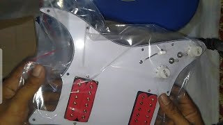 unboxing pickguard guitar stratocaster guitar rock pickguard [upl. by Ydnik]