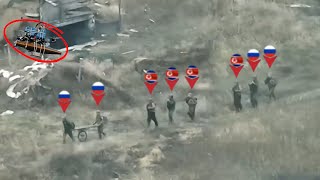 Ukrainian FPV drone mercilessly take out North Korean and Russian marines in shock assault in Kursk [upl. by Getraer859]