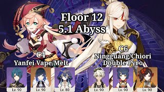 51 Spiral Abyss Floor 12 Yanfei amp NingguangChiori  Genshin Impact [upl. by Adnuhsar]