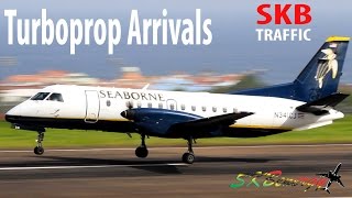 7 Turboprop Arrivals  Saab 340 ATR 72 Short 360 Beech 99  St Kitts RLB Intl Airport [upl. by Assenat]