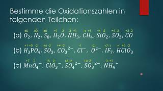 Oxidationszahlen bestimmen  Übung [upl. by Patnode801]