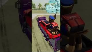 color man truck driver Farming Simulator 22 policecar [upl. by Atinram]