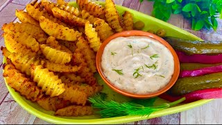 Oven Baked Fries with Garlic Dill Aioli  Perfectly Seasoned Oven Fries Better than Deep Fried [upl. by Aniz]