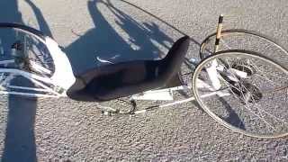 Vacuum Velocipede Recumbent Trike Walk around tour on pavement [upl. by Shina706]