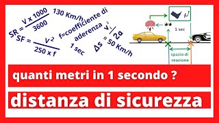 Distanza di sicurezza  Spazio di reazione  Spazio di frenatura e Spazio di arresto [upl. by Skeie533]