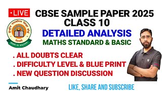 CBSE Sample Paper 2025  Maths Standard Class 10  Maths Basic  Detailed Analysis  Blue Print [upl. by Enaj]