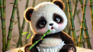 Adorable Panda Eats Bamboo to a Cute Song 🎶🐼 [upl. by Ecnerual]