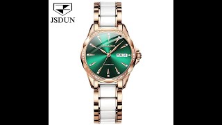 JSDUN 8821 Womens Luxury Automatic Luminous Wristwatch [upl. by Yenreit68]