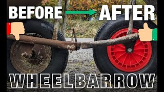 Wheelbarrow TIRE replacement  Tire amp Inner Tube StepbyStep Tutorial 🛞💚🛠️ [upl. by Odirfliw893]