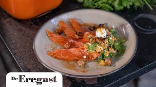 Gerookte zalm met linzen  De Eregast [upl. by Oag71]