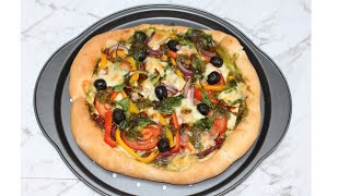 PESTO AND CHICKEN PIZZA  THE BEST PIZZA RECIPE pizza homemadepizza [upl. by Ettezyl144]