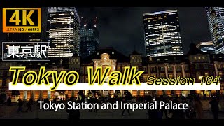 4K Travel Tokyo Station and Imperial Palace 東京駅  皇居 Tokyo 23 Walk Session 184 [upl. by Othella726]