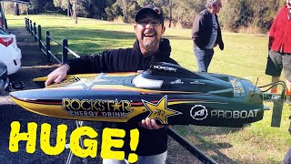 GAS POWERED 48INCH PROBOAT ROCKSTAR CATAMARAN WITH 30CC OMEN RACE ENGINE BUILD  Part 3 [upl. by Ijneb972]