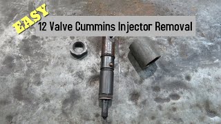 12 Valve Cummins Injector Removal NO SPECIAL TOOLS [upl. by Ocirnor292]