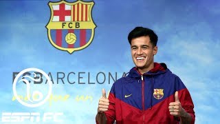 Barcelona signs Coutinho from Liverpool  ESPN FC [upl. by Anaicul]