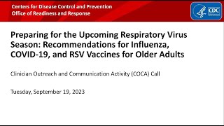 Recommendations for Influenza COVID19 and RSV Vaccines for Older Adults [upl. by Eimmij]