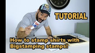 Bigstamping stamp printing on fabric tutorial [upl. by Enirtak]