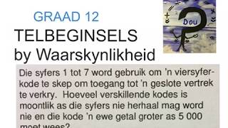 Telbeginsels Waarskynlikheid Graad 12 wiskdou [upl. by Jolynn]