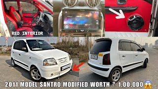 10 years old Hyundai Santro Modifed  santro xing modifications  Santro full interior modified [upl. by Legim407]