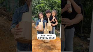 Làm bánh kem bằng thân cây chuối shorts [upl. by Eob287]