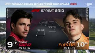 Brazilian GP 2023 Sprint starting grid [upl. by Oregolac718]