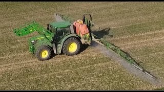 Nstein Video  John Deere 6140 R Amazone Feldspritze  Luftaufnahme [upl. by Alliw]