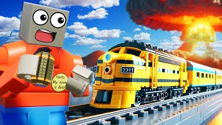 We CRASHED LEGO TRAINS into NUKES in Brick Rigs Multiplayer [upl. by Yrellih315]