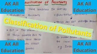 Classification of Pollutants in Hindi [upl. by Clere]