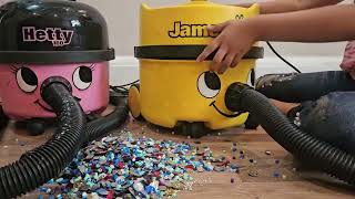 VACUUMING 3k Beads and Gems 💎 with Hetty amp James Hoover Crunching crackling soothing ASMR [upl. by Keifer]