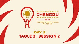 LIVE  T2  Day 3  ITTF Mixed Team World Cup 2023  Session 2 [upl. by Lettie]