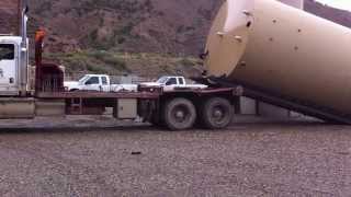 Oilfield Winch Truck Loading 400BBL Tank [upl. by Anela]