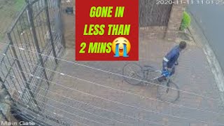 Epic moment when a bike is stolen in less than 2 minutes [upl. by Leverick]