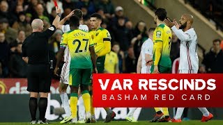 VAR rescinds Chris Basham Red Card  First ever rescinded red card in the Premier League [upl. by Wales]